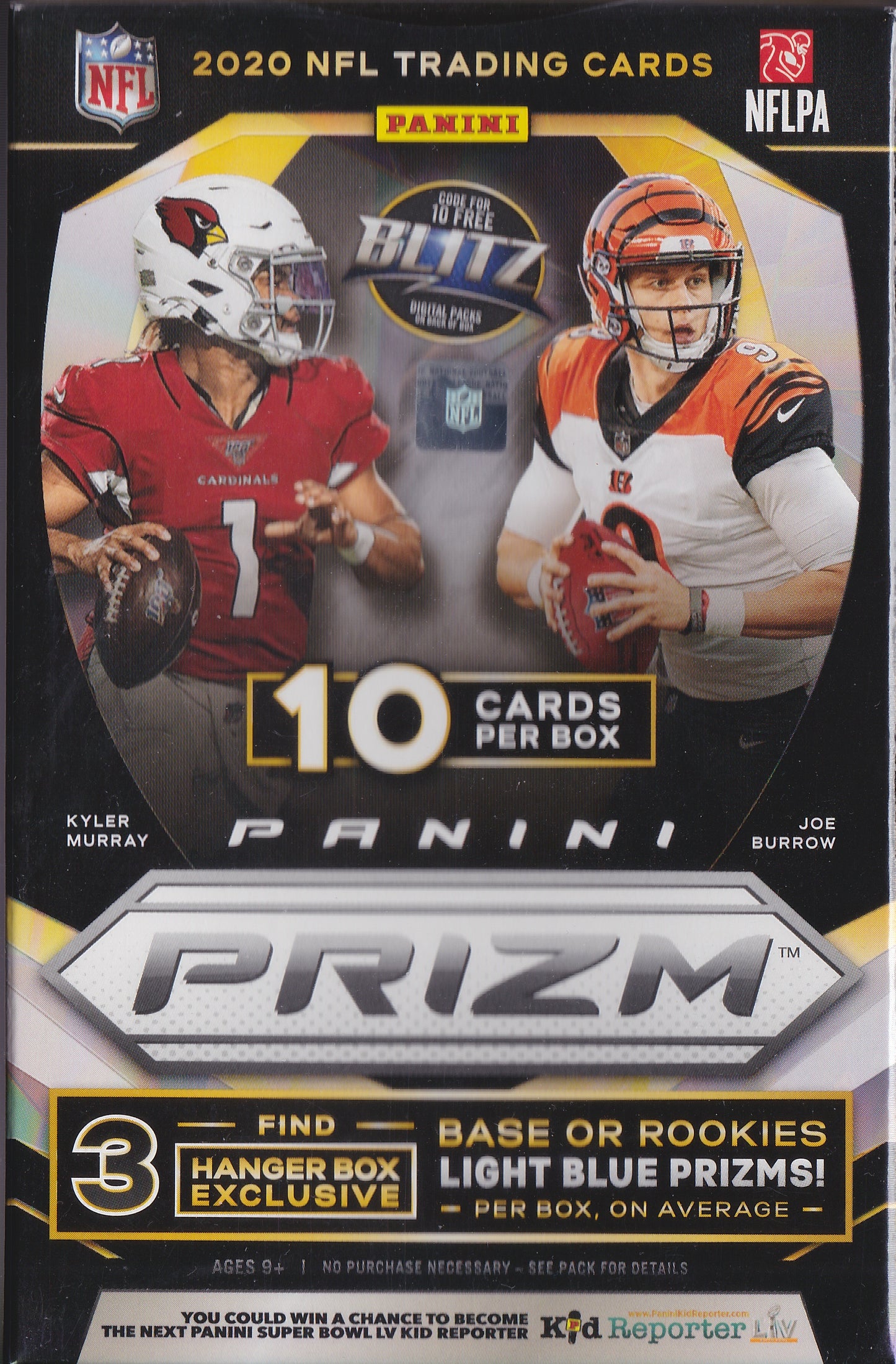 2020 PRIZM FOOTBALL HANGER PACK (10 CARD LIGHT BLUE PRIZMS)