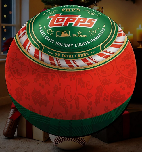 2025 TOPPS HOLIDAY BASEBALL TIN BALL (59 CARDS)