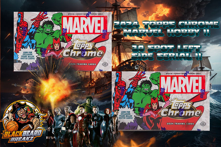 SPECIAL TOPPS CHROME MARVEL BREAK -- LEFT SIDE SERIAL -- 10 SPOTS